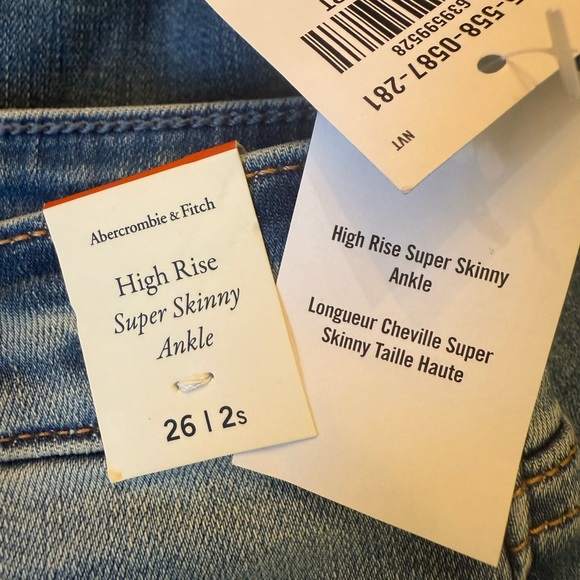 Abercrombie & Fitch High Rise Super Skinny Ankle Womens Jeans Size 26 - Picture 6 of 11